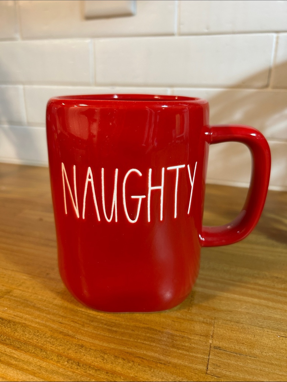 Rae Dunn Red "Naughty Nice” Ceramic Mug
